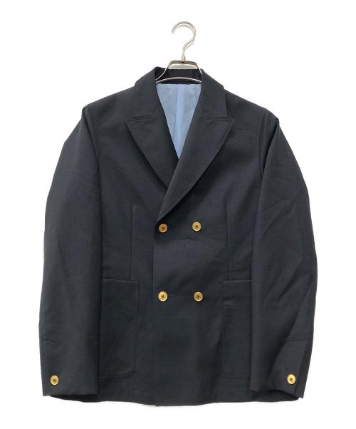 TOMORROW LAND（トゥモローランド）TOMORROW LAND (トゥモローランド) シェットランドウール ダブルブレステッド 4Bジャケット ネイビー サイズ:XSの古着・服飾アイテム