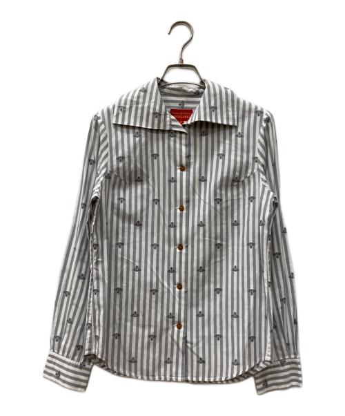 Vivienne Westwood（ヴィヴィアンウエストウッド）Vivienne Westwood (ヴィヴィアンウエストウッド) ビッグカラーシャツ グレー サイズ:Mの古着・服飾アイテム