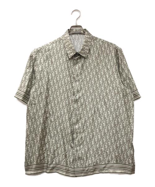 DIOR HOMME（ディオール オム）Dior Homme (ディオール オム) オブリーク シルク シャツ グリーン サイズ:42の古着・服飾アイテム