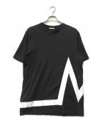 MONCLERモンクレール）の古着「ＭモチーフロゴプリントTシャツ」｜ブラック