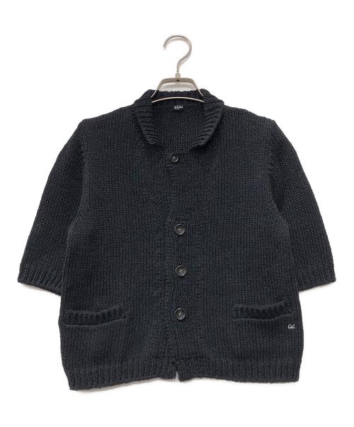 45R（フォーティファイブ・アール）45R (フォーティファイブ・アール) コットン半袖カーディガン ブラック サイズ:2の古着・服飾アイテム