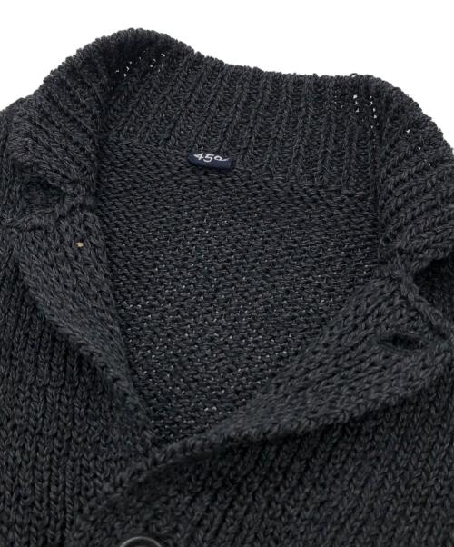 45R（フォーティファイブ・アール）45R (フォーティファイブ・アール) コットン半袖カーディガン ブラック サイズ:2の古着・服飾アイテム