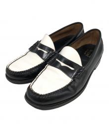 G.H.BASS（ジーエイチバス）の古着「バイカラーコインローファー」｜ブラック×ホワイト