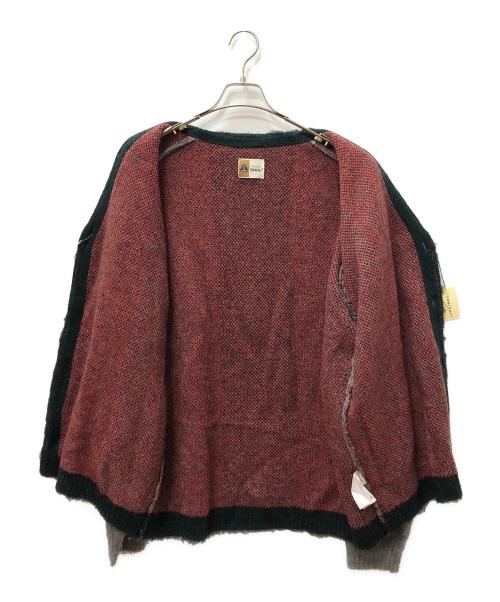 TOWN CRAFT（タウンクラフト）TOWN CRAFT (タウンクラフト) カーディガン レッド×グリーン サイズ:Lの古着・服飾アイテム