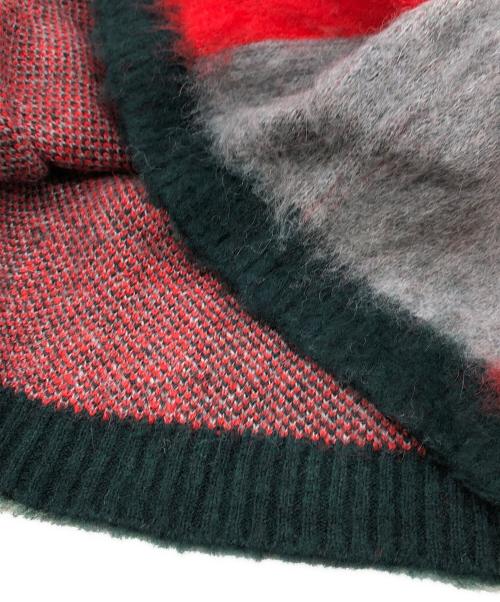 TOWN CRAFT（タウンクラフト）TOWN CRAFT (タウンクラフト) カーディガン レッド×グリーン サイズ:Lの古着・服飾アイテム