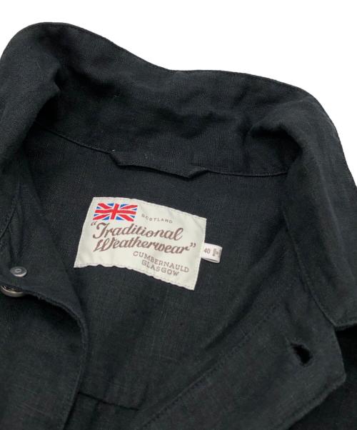 Traditional Weatherwear（トラディショナルウェザーウェア）Traditional Weatherwear (トラディショナルウェザーウェア) リネンシャツジャケット ブラック サイズ:40の古着・服飾アイテム