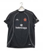 BALENCIAGAバレンシアガ）の古着「サッカーシリーズテクニカルジャージーTシャツ」｜ブラック