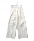 MUSE de Deuxieme Classeミューズ ドゥーズィエム クラス）の古着「ストレッチツイルタックパンツ」｜ホワイト