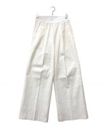 MUSE de Deuxieme Classe（ミューズ ドゥーズィエム クラス）の古着「ストレッチツイルタックパンツ」｜ホワイト