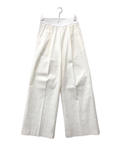 MUSE de Deuxieme Classe（ミューズ ドゥーズィエム クラス）MUSE de Deuxieme Classe (ミューズ ドゥーズィエム クラス) ストレッチツイルタックパンツ ホワイト サイズ:38の古着・服飾アイテム