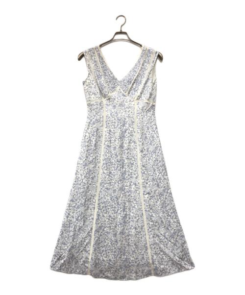 HER LIP TO（ハーリップトゥ）Her lip to (ハーリップトゥ) Lace Trimmed Floral Dress ブルー サイズ:Mの古着・服飾アイテム