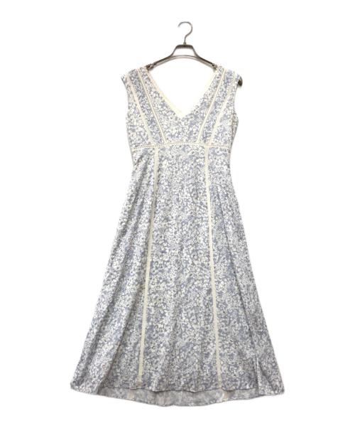 HER LIP TO（ハーリップトゥ）Her lip to (ハーリップトゥ) Lace Trimmed Floral Dress ブルー サイズ:Mの古着・服飾アイテム