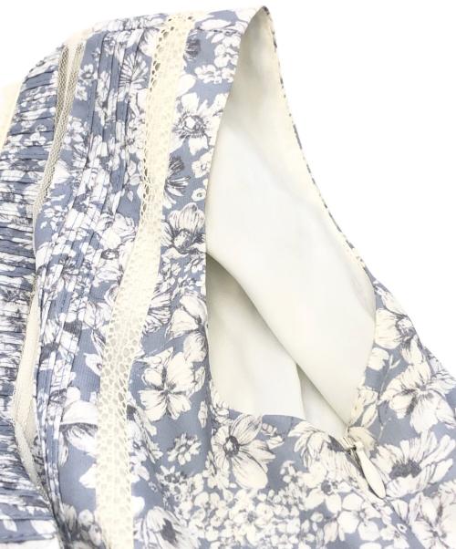 HER LIP TO（ハーリップトゥ）Her lip to (ハーリップトゥ) Lace Trimmed Floral Dress ブルー サイズ:Mの古着・服飾アイテム