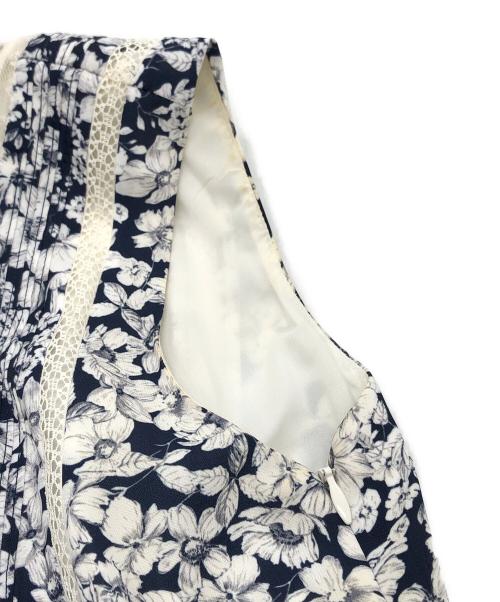 HER LIP TO（ハーリップトゥ）HER LIP TO (ハーリップトゥ) Lace Trimmed Floral Dress ネイビー サイズ:Mの古着・服飾アイテム