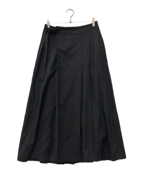 Y's（ワイズ）Y's (ワイズ) コットンスラブサージアシンメトリープリーツ ブラック サイズ:1の古着・服飾アイテム