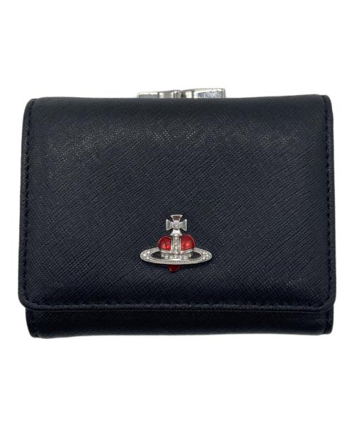 Vivienne Westwood（ヴィヴィアンウエストウッド）Vivienne Westwood (ヴィヴィアンウエストウッド) DIAMANTE ORB HEART WALLET ブラックの古着・服飾アイテム