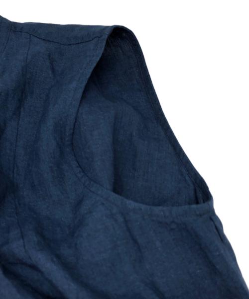 45R（フォーティファイブ・アール）45R (フォーティファイブ・アール) 藍染リネンブラウス インディゴの古着・服飾アイテム