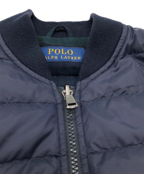 POLO RALPH LAUREN（ポロ・ラルフローレン）POLO RALPH LAUREN (ポロ・ラルフローレン) リバーシブルダウンブルゾン ネイビー サイズ:XSの古着・服飾アイテム