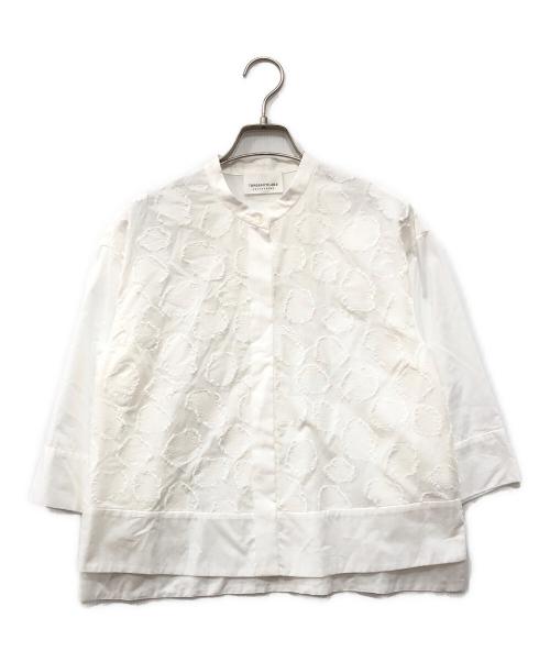 TOMORROW LAND（トゥモローランド）TOMORROW LAND (トゥモローランド) シアーカットジャカード コンビブラウス ホワイト サイズ:36の古着・服飾アイテム