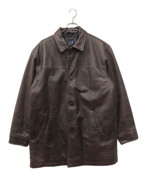 OLD GAP（オールドギャップ）OLD GAP (オールドギャップ) レザーカーコート ブラウン サイズ:Lの古着・服飾アイテム