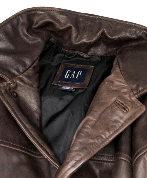OLD GAP（オールドギャップ）OLD GAP (オールドギャップ) レザーカーコート ブラウン サイズ:Lの古着・服飾アイテム