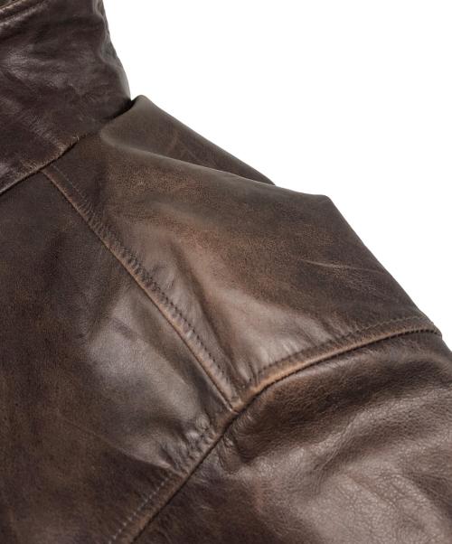 OLD GAP（オールドギャップ）OLD GAP (オールドギャップ) レザーカーコート ブラウン サイズ:Lの古着・服飾アイテム