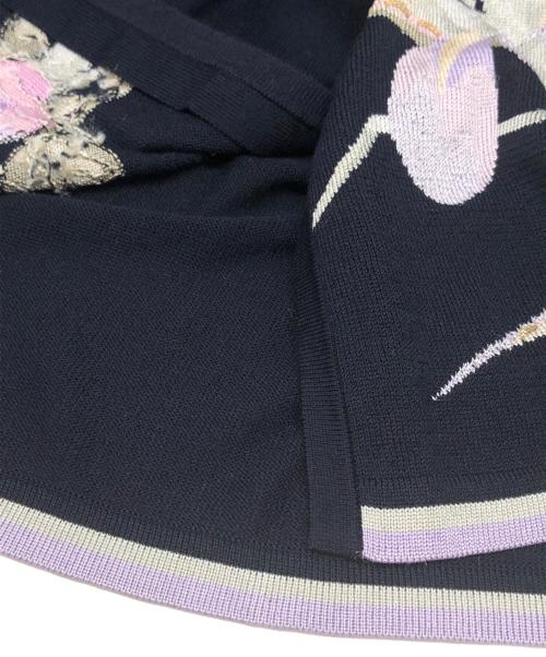 LAONARD（レオナード）LAONARD (レオナード) 花柄刺繍カーディガン ネイビー サイズ:LLの古着・服飾アイテム