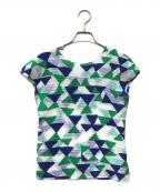 me ISSEY MIYAKEミーイッセイ ミヤケ）の古着「ノースリーブカットソー」｜ブルー