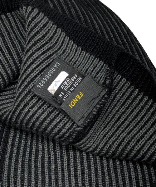 FENDI（フェンディ）FENDI (フェンディ) ズッカニット帽 ブラック サイズ:下記参照の古着・服飾アイテム