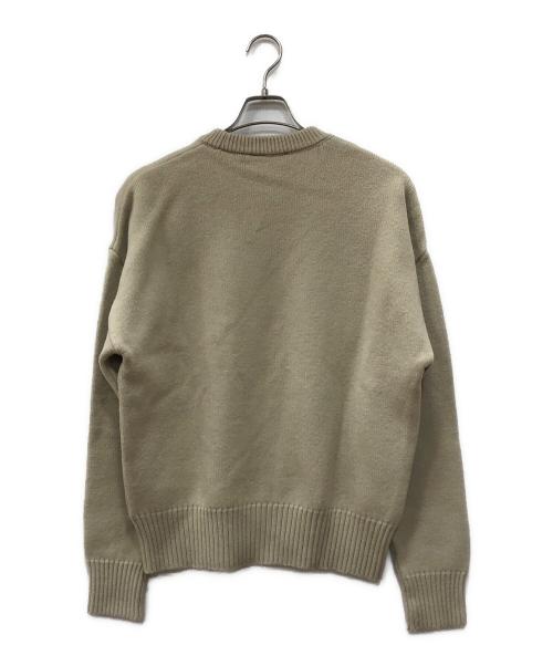 AMI PARIS（アミ パリス）AMI PARIS (アミ パリ) ハートロゴクルーネックセーター ベージュ サイズ:Sの古着・服飾アイテム