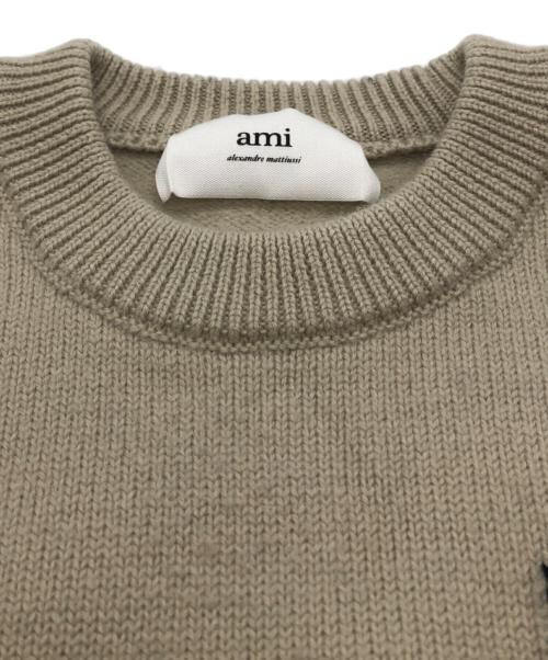 AMI PARIS（アミ パリス）AMI PARIS (アミ パリ) ハートロゴクルーネックセーター ベージュ サイズ:Sの古着・服飾アイテム