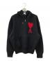 AMI PARIS（アミ パリ）の古着「AMI DE COEUR KNIT HOODIE」｜ブラック