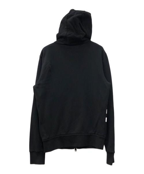 MONCLER（モンクレール）MONCLER (モンクレール) MAGLIA CARDIGAN ボーダー ロゴ ジップアップ パーカー ブラック サイズ:Mの古着・服飾アイテム