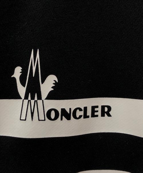 MONCLER（モンクレール）MONCLER (モンクレール) MAGLIA CARDIGAN ボーダー ロゴ ジップアップ パーカー ブラック サイズ:Mの古着・服飾アイテム