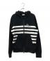 MONCLER（モンクレール）の古着「MAGLIA CARDIGAN ボーダー ロゴ ジップアップ パーカー」｜ブラック