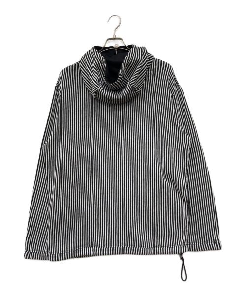 JUNYA WATANABE MAN（ジュンヤワタナベマン）JUNYA WATANABE MAN (ジュンヤワタナベマン) 綿エステル天竺ストライプパーカー ブラック×ホワイト サイズ:Mの古着・服飾アイテム