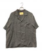 seven by sevenセブンバイセブン）の古着「リネンオープンカラー半袖シャツ」｜ブラウン