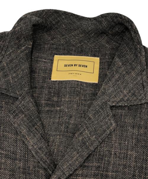 seven by seven（セブンバイセブン）seven by seven (セブンバイセブン) リネンオープンカラー半袖シャツ ブラウン サイズ:XLの古着・服飾アイテム