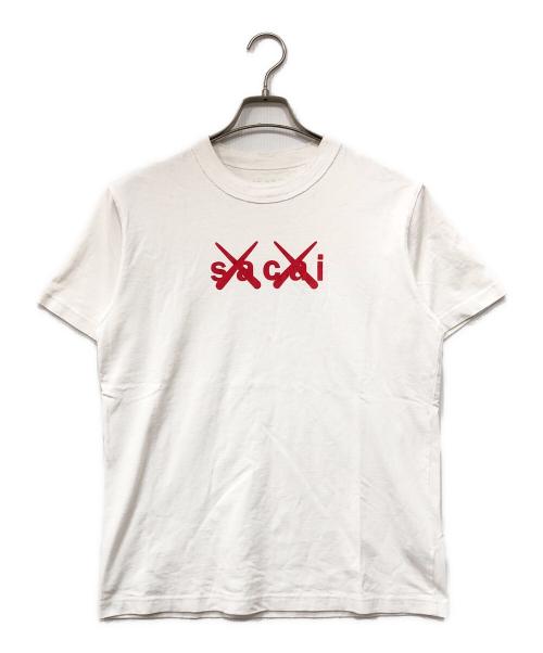sacai（サカイ）sacai (サカイ) KAWS (カウズ) Flock Print T-Shirt ホワイト サイズ:1の古着・服飾アイテム