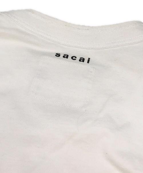 sacai（サカイ）sacai (サカイ) KAWS (カウズ) Flock Print T-Shirt ホワイト サイズ:1の古着・服飾アイテム
