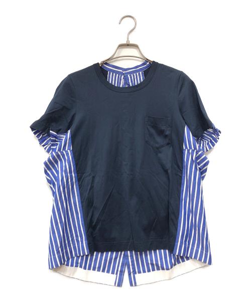 sacai（サカイ）sacai (サカイ) ドッキングS/Sカットソー ネイビー サイズ:1の古着・服飾アイテム