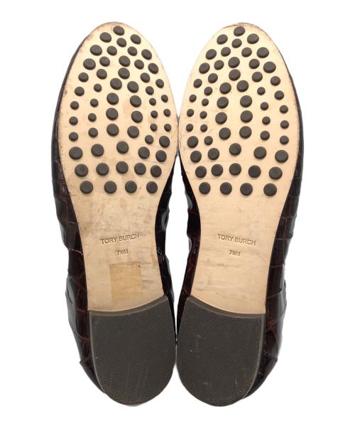 TORY BURCH（トリーバーチ）TORY BURCH (トリーバーチ) バレエローファー ブラウン サイズ:7 1/2Mの古着・服飾アイテム