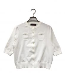 CABAN（キャバン）の古着「ファインポリエステル ハーフスリーブポケットカーディガン」｜ホワイト