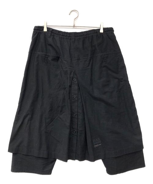 BLACK Scandal Yohji Yamamoto（ブラックスキャンダルヨウジヤマモト）BLACK Scandal Yohji Yamamoto (ブラックスキャンダルヨウジヤマモト) 刺繍ツイル ラップパンツ ブラック サイズ:2の古着・服飾アイテム