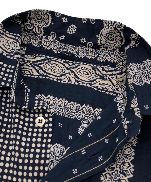 45R（フォーティファイブ・アール）45R (フォーティファイブ・アール) バンダナミックスプリントの908オーシャンちび襟シャツ ネイビー サイズ:下記参照の古着・服飾アイテム