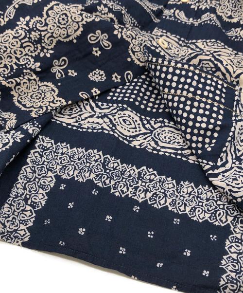 45R（フォーティファイブ・アール）45R (フォーティファイブ・アール) バンダナミックスプリントの908オーシャンちび襟シャツ ネイビー サイズ:下記参照の古着・服飾アイテム