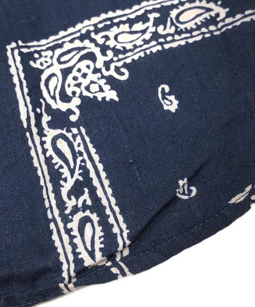 45R（フォーティファイブ・アール）45R (フォーティファイブ・アール) バンダナミックスプリントの908オーシャンちび襟シャツ ネイビー サイズ:下記参照の古着・服飾アイテム