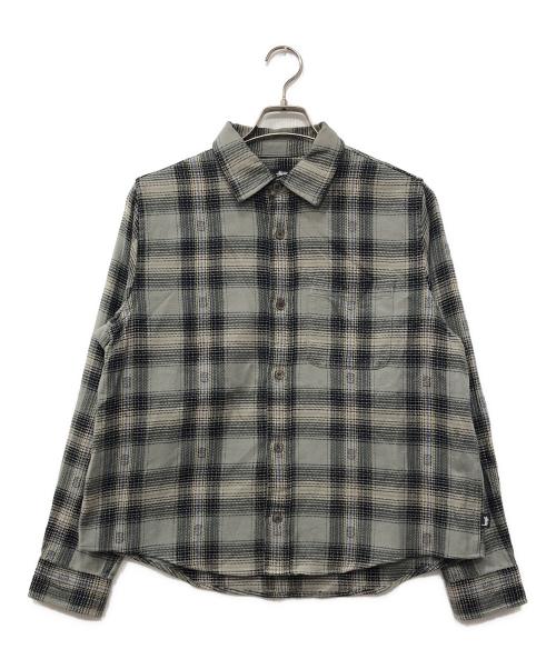 stussy（ステューシー）stussy (ステューシー) MOTIF PLAID SHIRT グレー サイズ:Sの古着・服飾アイテム