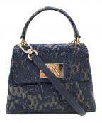 FURLAフルラ）の古着「1927 Mini Handbag fabric dark blue」｜ネイビー