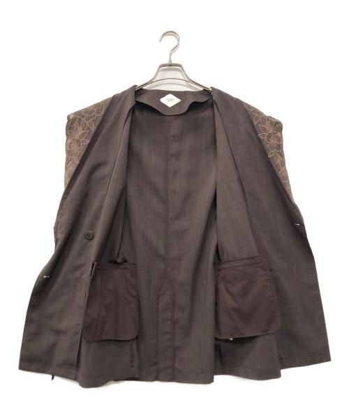 Ameri（アメリ）Ameri (アメリ) MEDI LACE EMBROIDERY COLLAR JACKET ブラウン サイズ:M 未使用品の古着・服飾アイテム